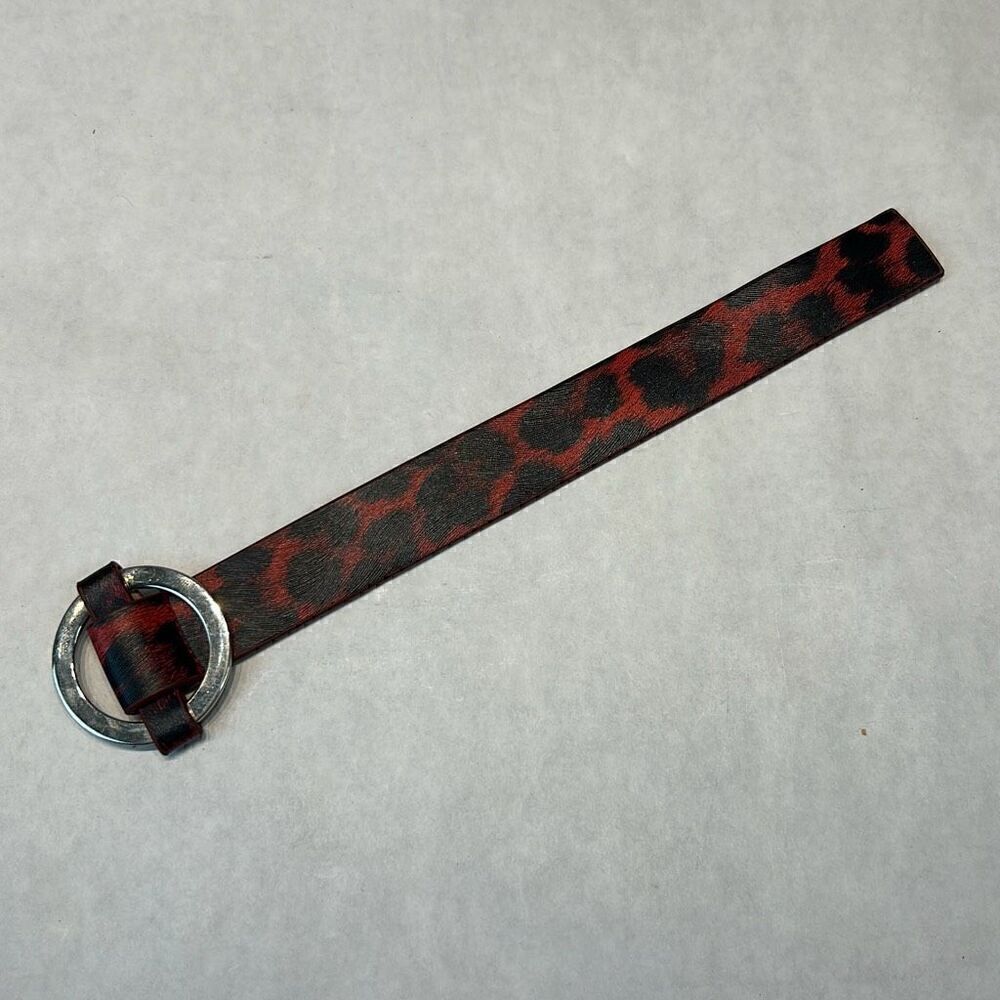 Wrap Bracelet Red Black Animal Print Leopard Cheetah Silver Buckle NWOT